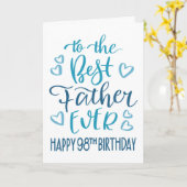 オ最高のフ98誕生日タイポグラフィイン・ブルー カード (黄色い花)