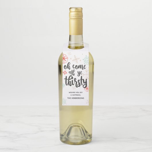 オ来ーオールイェー渇きクリスマスボトルラベル ボトルネックタグ (ボトル)