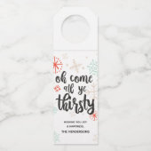 オ来ーオールイェー渇きクリスマスボトルラベル ボトルネックタグ (正面)