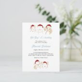 オ男の子のかわいこちゃん子犬クリスマスハウリデーベビーシャワー ポストカード (スタンド正面)