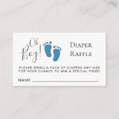 オ男の子グリッターベビー足おむつラッフルベビーシャワー エンクロージャーカード (正面)