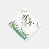 オ男の子サファリ動物ジャングルグリーンベビーシャワー スタンダードカクテルナプキン (角)