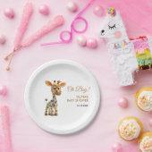 オ男の子ベビーキリンかわいい男の子ベイビーシャワー ペーパープレート (パーティー)