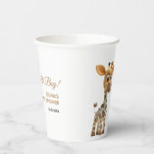 オ男の子ベビーキリンかわいい男の子ベイビーシャワー 紙コップ (左)