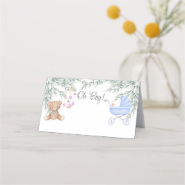 オ男の子ベビーベビーカーと移動シャワー食品テント プレイスカード