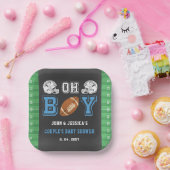 オ男の子ボルすごいフットボール赤ちゃんシャワー ペーパープレート (パーティー)