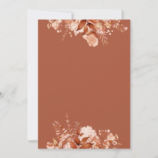 オ男の子素朴フローラ秋秋赤ちゃんシャワー 招待状 (裏面)