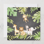 オ男の赤ちゃんジャングルベビーシャワー招待状 招待状 (裏面)