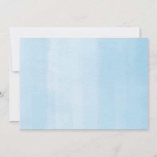 オ男の赤ちゃんゾウ青い黄色の赤ちゃんシャワー 招待状 (裏面)