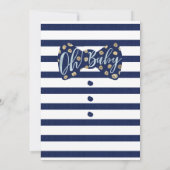 オ男の赤ちゃんネイビーボウタイベビーシャワー招待状 招待状 (裏面)