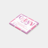 オ男の赤ちゃんピンクモダンタイポグラフィおむつラッフル ポストイット (アングル)