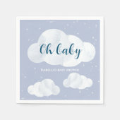 オ男の赤ちゃんブルークラウドスカイスターベイビーシャワー スタンダードカクテルナプキン (正面)