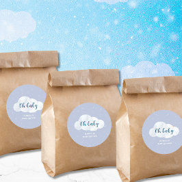 オ男の赤ちゃんブルークラウドスカイスターベイビーシャワー ラウンドシール