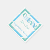 オ男の赤ちゃんブルーモダンベビーシャワーパーティーナプキン スタンダードカクテルナプキン (角)