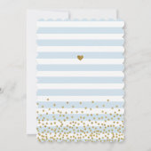 オ男の赤ちゃんブルー金ゴールドベビーシャワー招待状 招待状 (裏面)