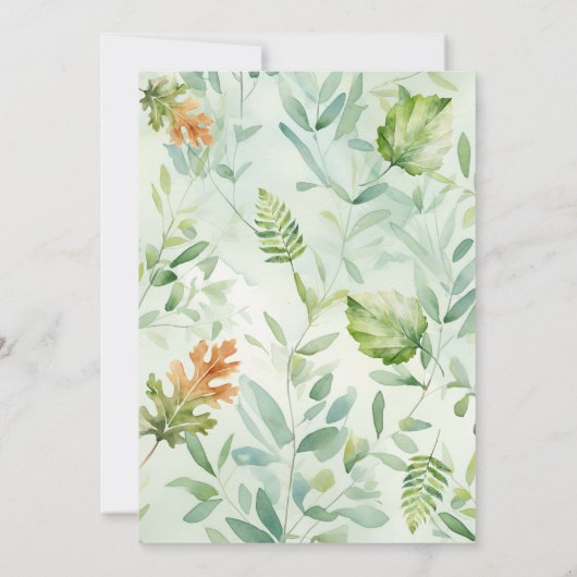 オ男の赤ちゃん森林動物ウッドランドベビーシャワー 招待状 (裏面)