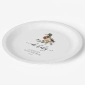 オ男女兼用ベビーマラードダックベイビーシャワー ペーパープレート (アングル)