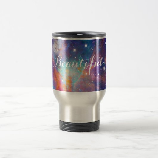 オ素晴らしリオン星輝く雲「美しい」 トラベルマグ (中央)