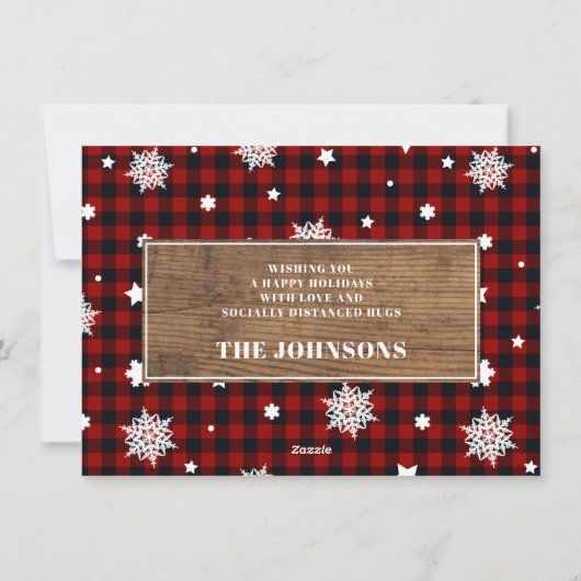 オ素朴アパーソナライズされたシカ写真コラージュ シーズンカード (裏面)