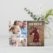 オ素朴アパーソナライズされたシカ写真コラージュ シーズンカード (スタンド正面)