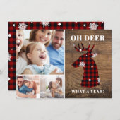 オ素朴アパーソナライズされたシカ写真コラージュ シーズンカード (正面/裏面)