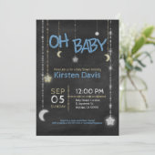 オ素朴ベビー、男の赤ちゃんシャワー招待状 招待状 (スタンド正面)