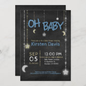 オ素朴ベビー、男の赤ちゃんシャワー招待状 招待状 (正面/裏面)