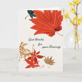 オ素朴レンジと金ゴールド与え感謝してい カード (黄色い花)