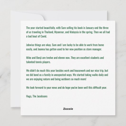 オ親愛ラフ年おもしろいペット犬の写真クリスマス手紙 シーズンカード (裏面)