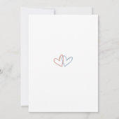 オ赤ちゃんブルーとピンクのハート性別がパーティーを表示 招待状 (裏面)