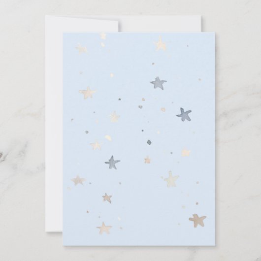 オ赤ちゃんブルー風船ベビーシャワー 招待状 (裏面)