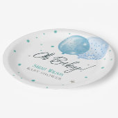 オ赤ちゃんブルー風船ボーイベビシャワー ペーパープレート (アングル)