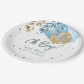 オ赤ちゃんブルー風船ボーイベビシャワー ペーパープレート (アングル)
