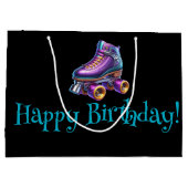 オ転がバーバースケート誕生日パーティー ラージペーパーバッグ (裏面)