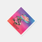 オ転がバーローラースケート女子バースデーパーティー スタンダードカクテルナプキン (角)