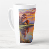 オ鮮やかパル：グロー芸術的 カフェラテマグ (左アングル)