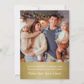 オ・ディア・ワット・ア・イヤー引用文家族の写真 シーズンカード (裏面)