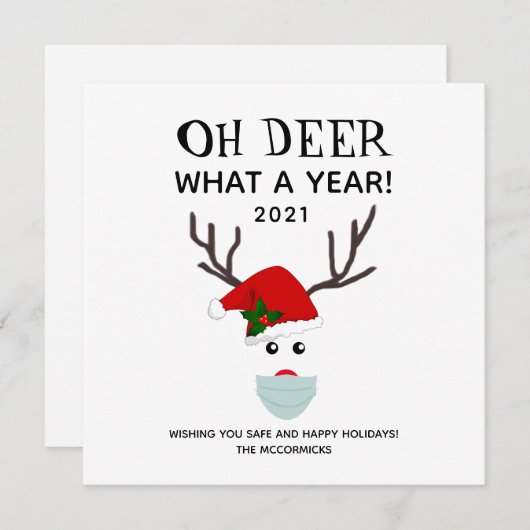 『オ・ディア・ワット・ア・イヤー2021年クリスマス・おもしろいことわざ』  シーズンカード (正面/裏面)