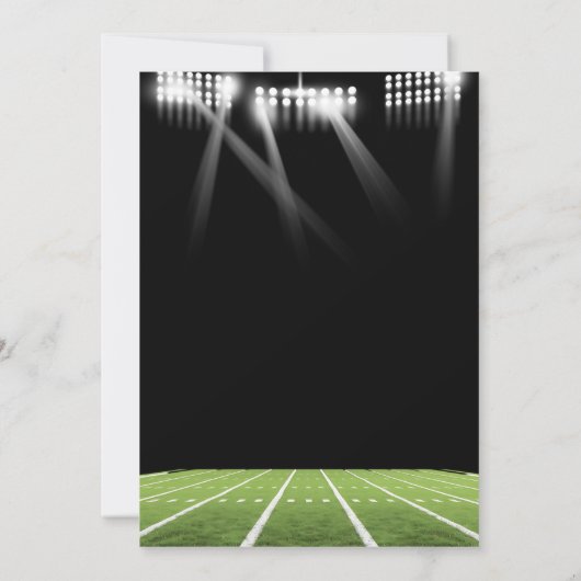 オ・ボーイ・アメリカンフットボール小スター赤ちゃんシャワー 招待状 (裏面)