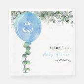 オ・ボーイ・バルーン緑ユーカリの赤ちゃんシャワー スタンダードランチョンナプキン (正面)