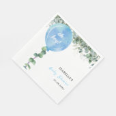 オ・ボーイ・バルーン緑ユーカリの赤ちゃんシャワー スタンダードランチョンナプキン (角)