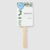 オ・ボーイ・バルーン緑ユーカリの赤ちゃんシャワー ハンドファン (裏面)