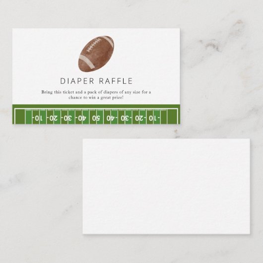 オ・ボーイ・フットボール赤ちゃんシャワーラッフル エンクロージャーカード (正面/裏面)