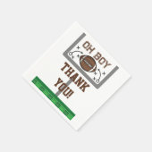 オ・ボーイ・フットボール・ベビーシャワー スタンダードカクテルナプキン (角)