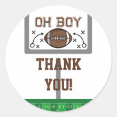 オ・ボーイ・フットボール・ベビーシャワー ラウンドシール (正面)