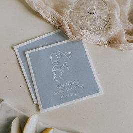 オ・ボーイ・ミニマルモダンリスト赤ちゃんシャワー スタンダードカクテルナプキン