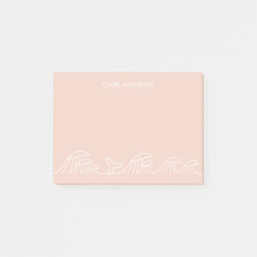 オceanの波と海岸の女の子カスタマイズ商品 ポストイット (正面)