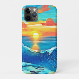 オceanサンセットウェーブアート iPhone 11 proケース
