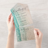 オcean サマー トロピカル デスティネーション ビーチ ウェディング オールインワン招待状 (貼ってはがせる)