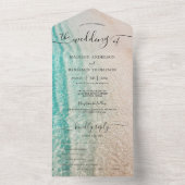 オcean サマー トロピカル デスティネーション ビーチ ウェディング オールインワン招待状 (内側)